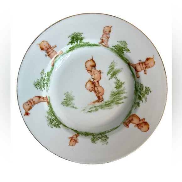 Vintage Royal Rudolstadt Rose O'Neill Wilson Kewpie Plate Prusia Germany